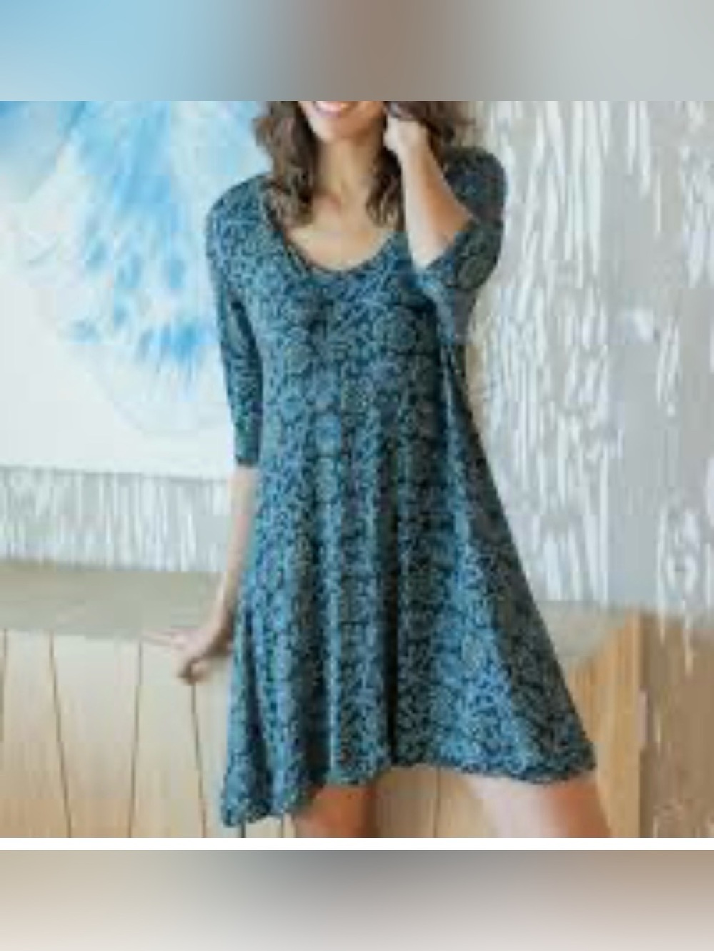 natural life dress Sleeved  SZ L green